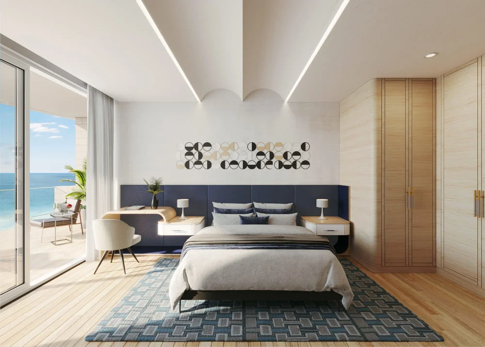 Luxury master bedroom at St. Regis Al Mouj, Oman