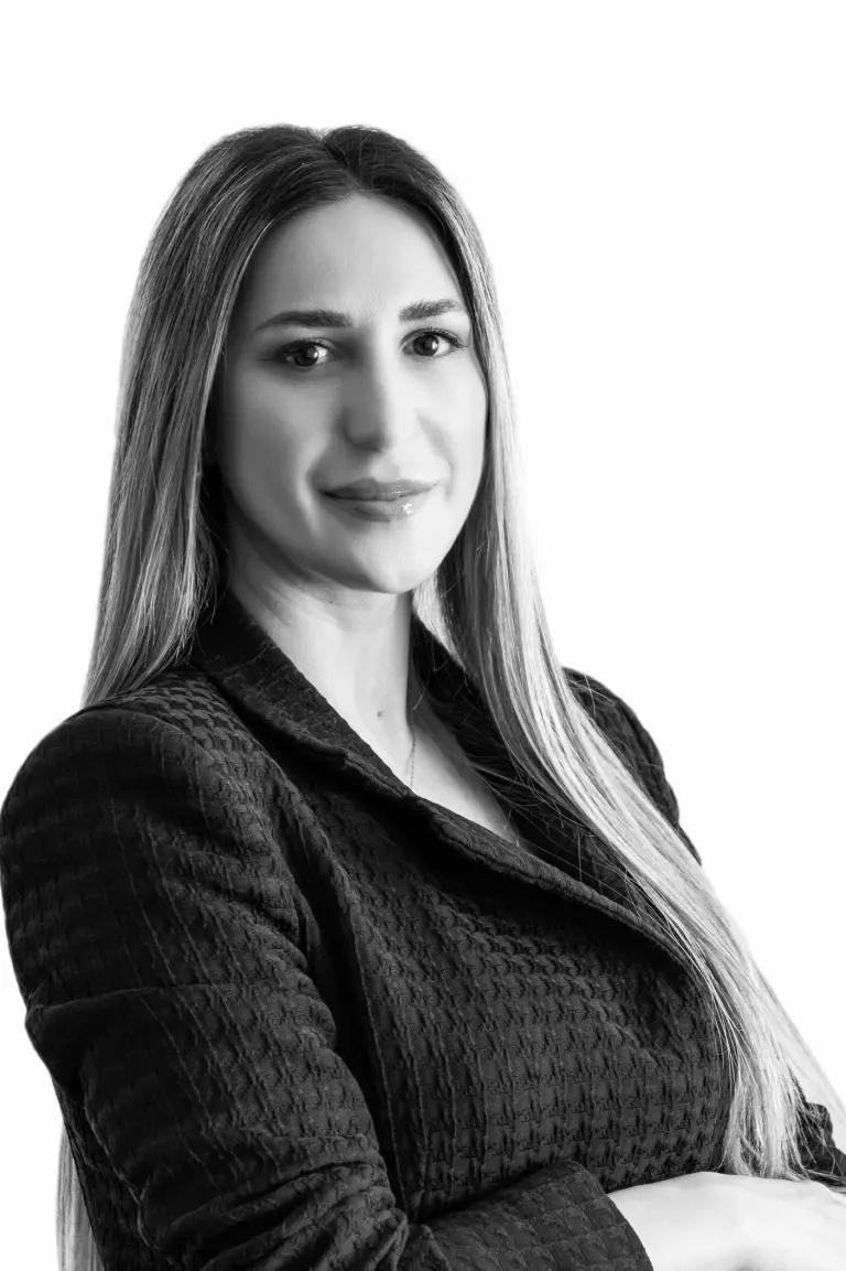 Black and white portrait of Aleksandra Jankovic.