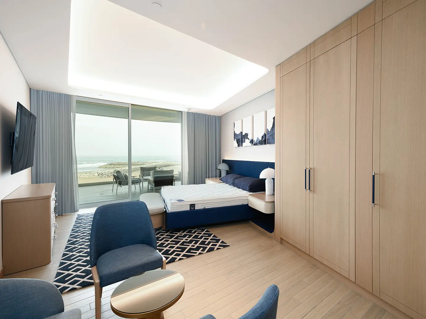 Cozy bedroom with soft lighting