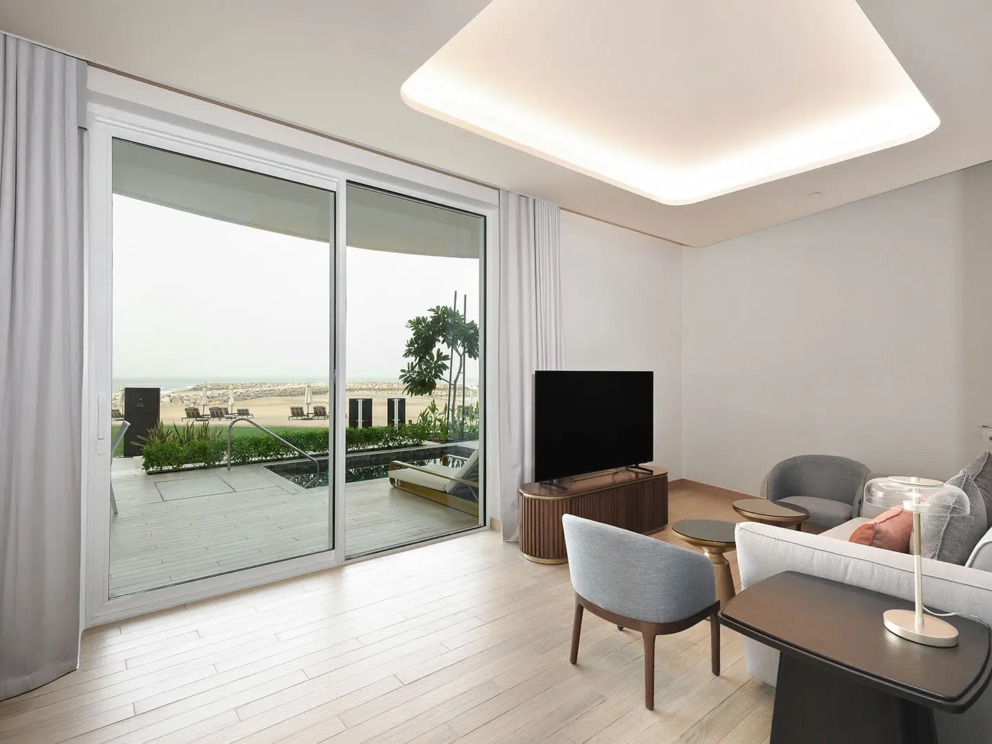 Seating area with balcony in modern design