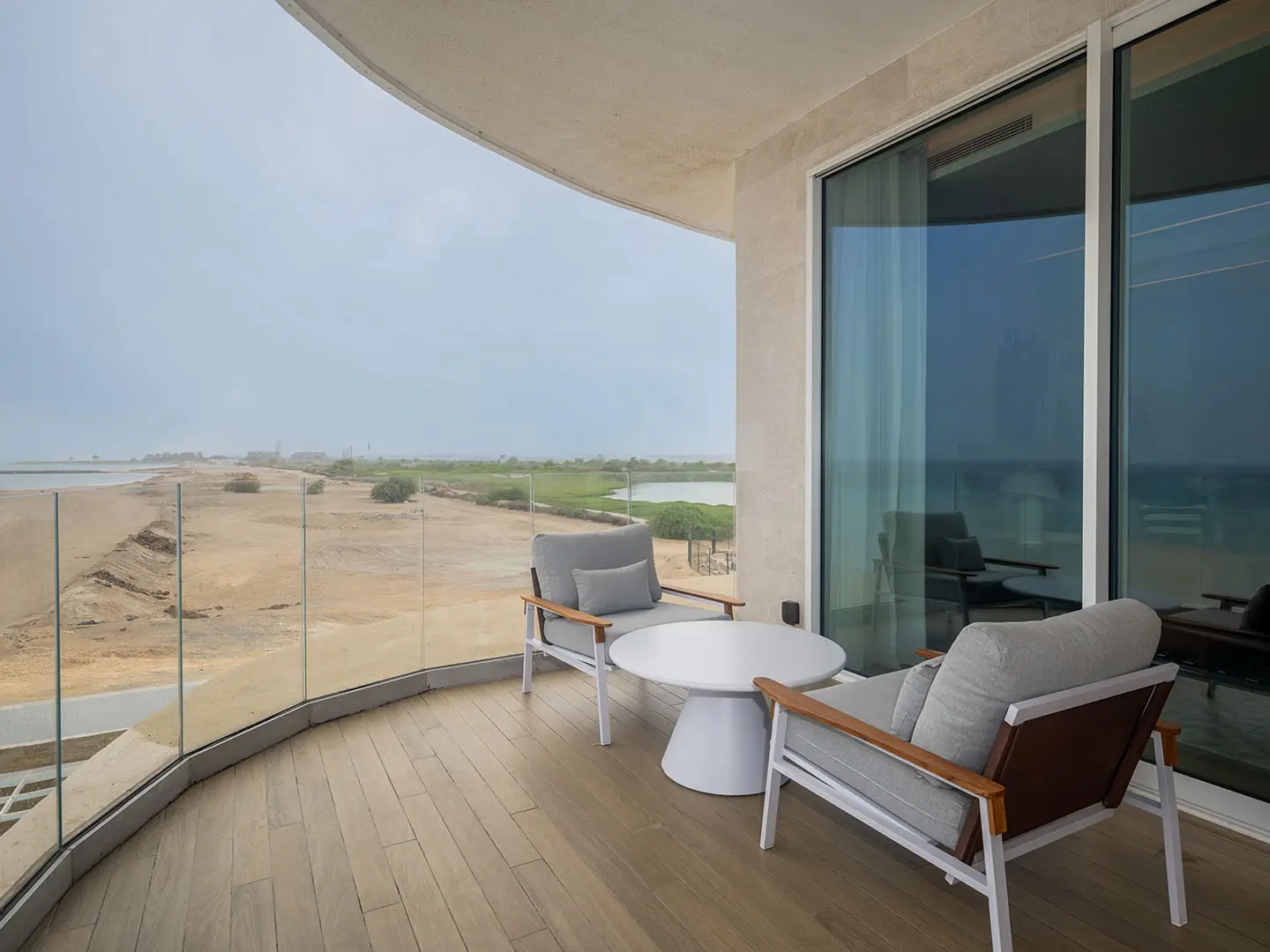 Stylish balcony with open view