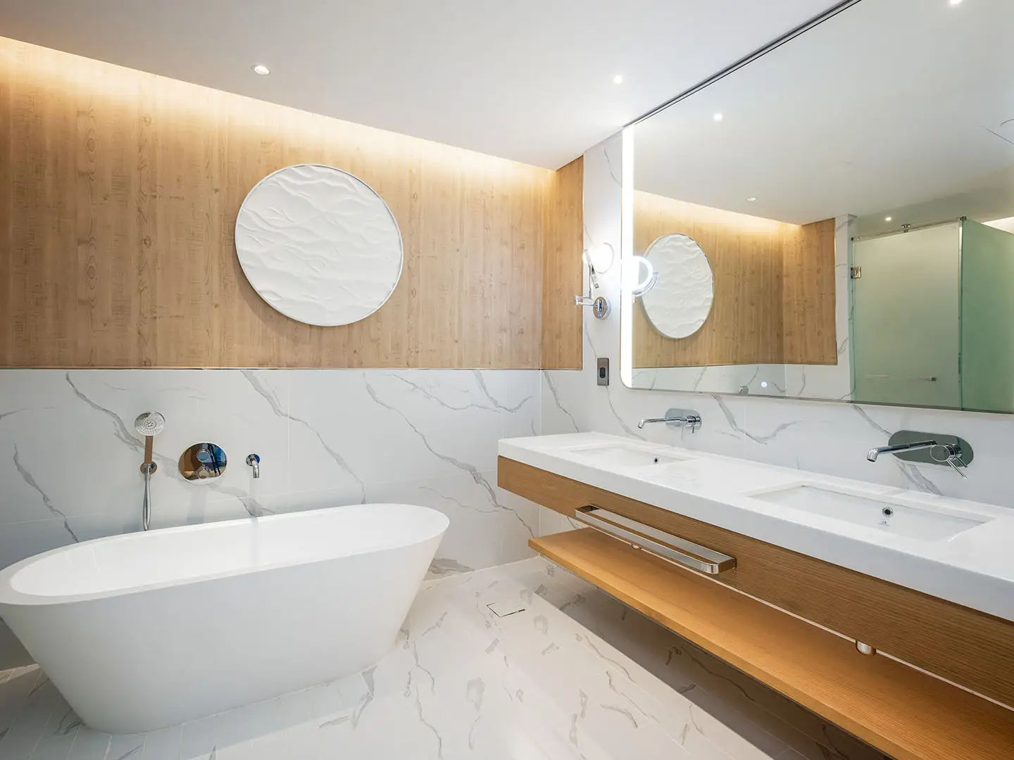 Stylish bathroom with modern and sleek finishes