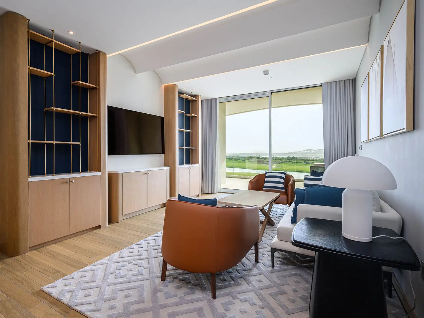 A bright, inviting living room with a comfortable sofa