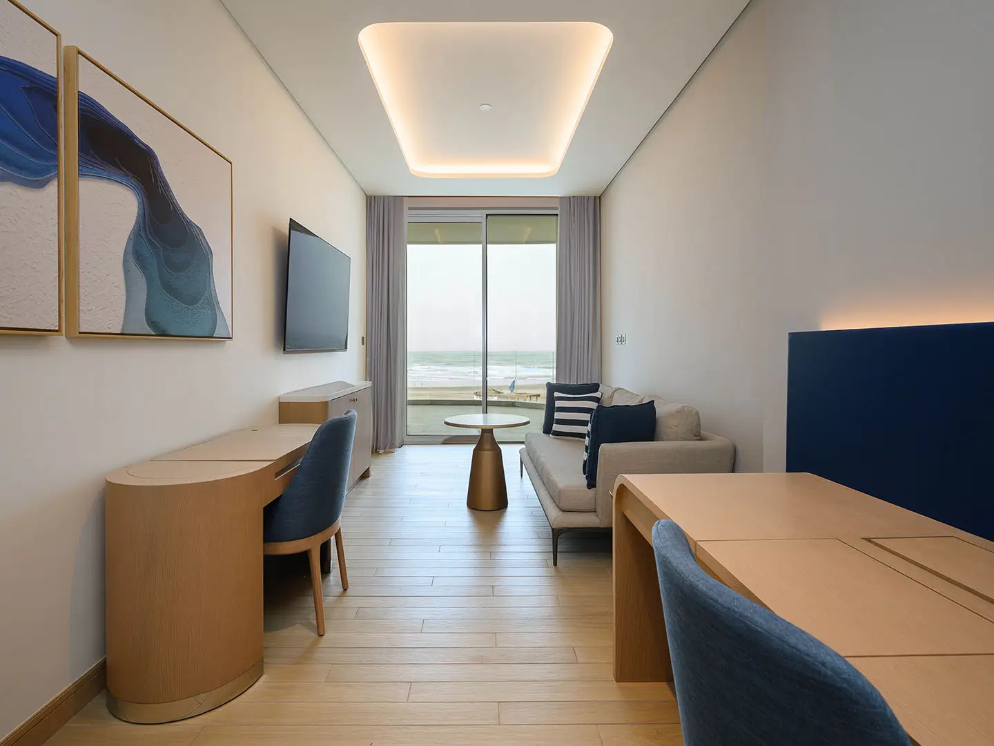 Luxury living room with modern design and daylight