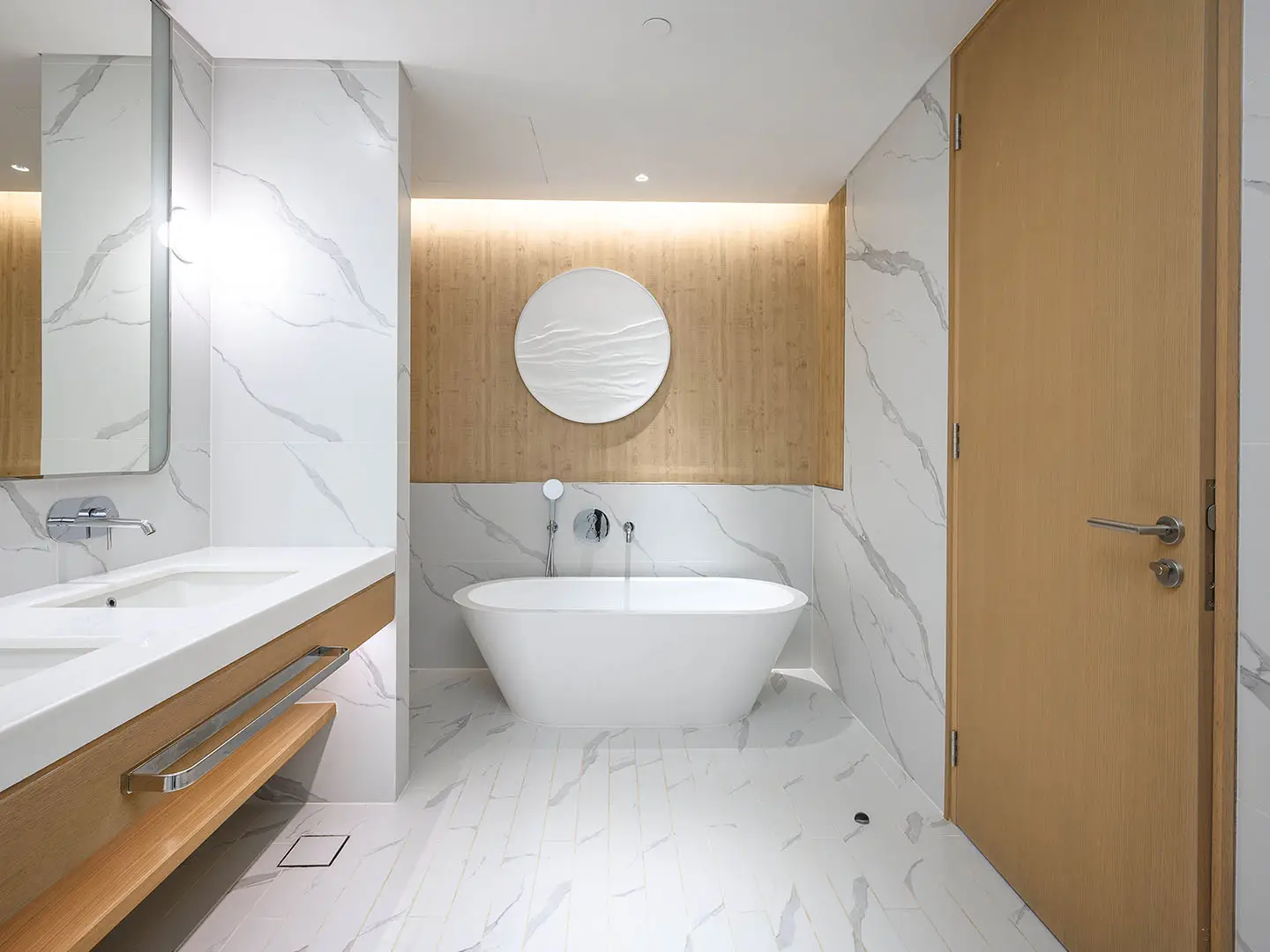 Elegant modern bathroom with luxury finishes