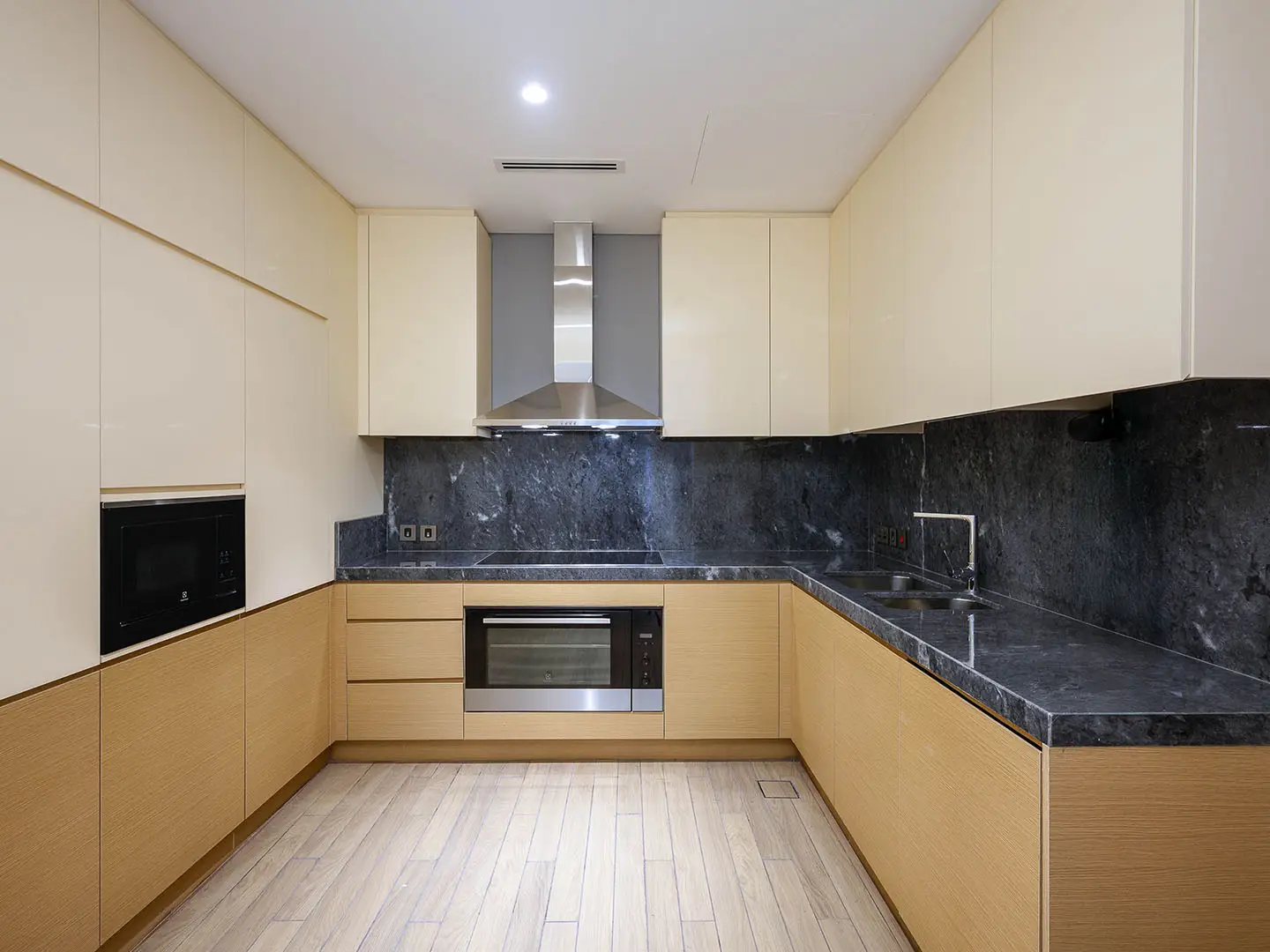 Modern fully equipped kitchen with sleek design