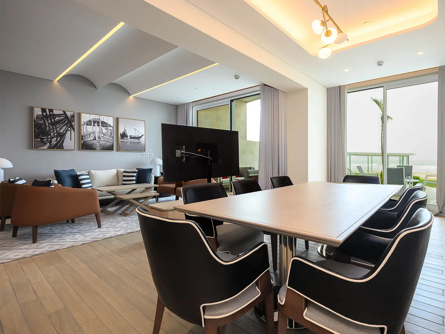Modern living room with natural light and decor