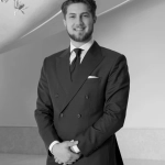 Black and white portrait of Mahmoud Al-Ghali.